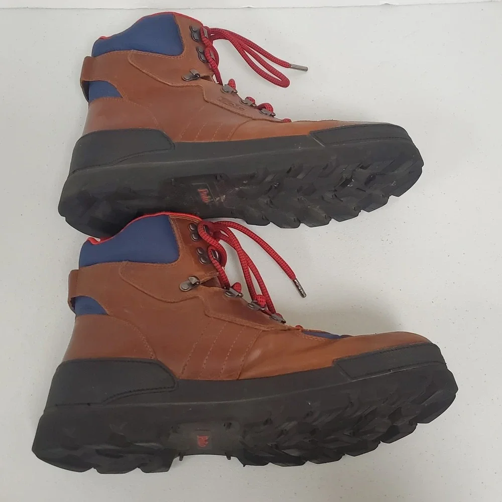 Polo Ralph Lauren‎ Mens Oslo Lace Tactical Boots Size 11 Brown Leather Gorpcore